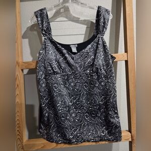 Ann Taylor Black and White Paisley Camisole